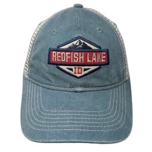Blue 84 Redfish Lake Idaho Trucker Hat One Size Mesh Snapback Patch Mountain